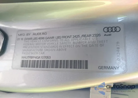 2016 Audi A3 E-Tron 1.4T Premium from USA, damaged, VIN WAUTPBFF4GA107053